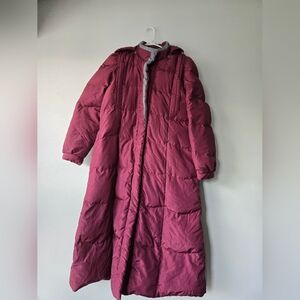 Vintage DOWN Burgundy Coat Medium Tall